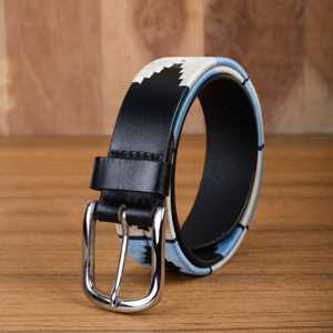High Quality Top Grain Leather Embroidered <b>Belt</b> for Men Women Vintage Polo Dress Style Camouflage Pattern Alloy Buckle Wholesale - Product Image 3