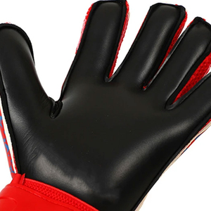 Gants de gardien de but de football avec logo personnalisé, doigts entièrement couverts, rouge, bleu, noir, PU, antidérapants, respirants, fermeture auto-agrippante, unisexe - Product Image 3