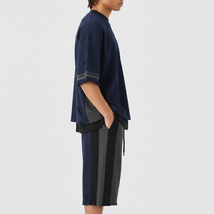 Ensemble T-shirt et short pour homme, streetwear écologique de haute qualité, imprimé en sérigraphie personnalisée, logo coloré, vêtements décontractés d'été - Product Image 5