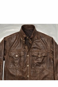 Veste en cuir marron pour homme de haute qualité pour usage décontracté - Product Image 2