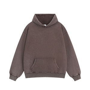 Sweat à capuche unisexe épais 400 GSM en mélange de coton 100% avec logo personnalisé, impression DTG surdimensionnée et broderie délavée - Product Image 2