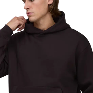 Customized <b>Men</b>’s Wide Boxy Hoodie Raised Neck Hood Front <b>Pouch</b> Pocket Relaxed Urban Pullover Sweatshirt Supplier - Product Image 3