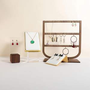 Présentoir à bijoux en velours blanc pour la vente, support pour petites boucles d'oreilles et colliers en métal, accessoires d'organisation - Product Image 4