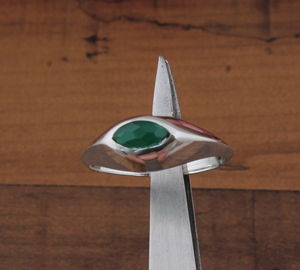 Anillo de Plata de Ley con Bisel de Jade Verde Natural, Clásico para Bodas y Fiestas, para Mujer, Joyería Delicada con Piedra Lisa, Venta al Por Mayor - Product Image 3