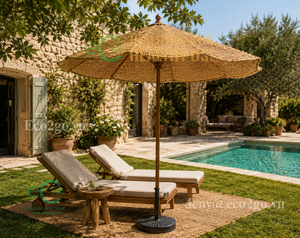 Parasol en fibre de coco pour l'extérieur, idéal pour les stations balnéaires, les piscines, les jardins et les restaurants - Product Image 4