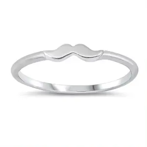 Nouveau Offre Spéciale Simple Designs Bijoux 925 Sterling Silver Handmade Moustache Plain Silver Ring Au Prix De Gros Usine