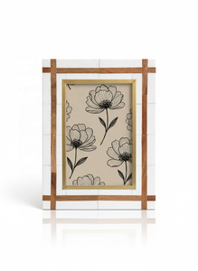 Premium Handmade <b>Rustic</b> Elegant Resin Inlay Vertical <b>Photo</b> <b>Frame</b> with Brass Border for Modern Luxury Home Decor - Product Image 3