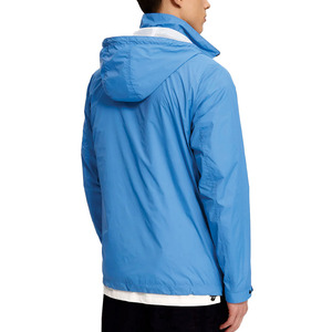 Custom Sky Blue Packable Pullover Nylon Sky Blue Windbreaker <b>jacket</b> for <b>men</b> Lightweight Hooded Outdoor Anorak Wholesale <b>Jackets</b> - Product Image 2