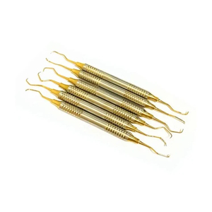 Gracey Best Quality Manual Power Source Stainless Steel 7-Piece Dental Curette Set Periodontal Scaler for <b>Cleaning</b> Filling <b>Teeth</b> - Product Image 3