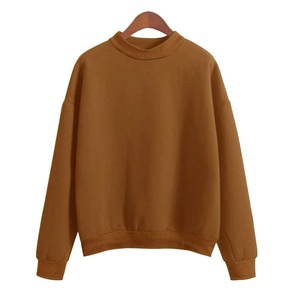 Sweat-shirt à col rond surdimensionné, couleur unie, tricoté, décontracté, unisexe, pour l'automne - Product Image 2