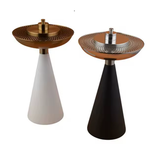 Brûleur d'encens à refoulement en métal au design raffiné avec support, porte-encens d'aromathérapie pour la maison, diffuseur de parfum de luxe islamique - Product Image 5