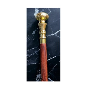 Canne de marche pour homme avec poignée en laiton antique, faite à la main, légère, style vintage, robuste et durable pour la mobilité - Product Image 1