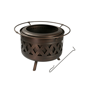 Brasero rond en bois pour extérieur, moderne, pour jardin, accessoires de barbecue FP010 - Product Image 1