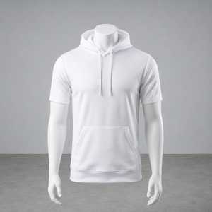 เสื้อฮู้ดแขนสั้นแบบสวมใส่สบายสำหรับออกกำลังกาย - Product Image 1