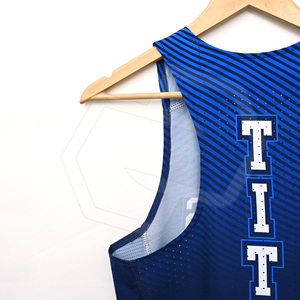 Camiseta Deportiva Sublimada Azul Personalizada al por Mayor, Ecológica, Unisex para Adultos, Transpirable, de Poliéster, para Atletismo - Product Image 4