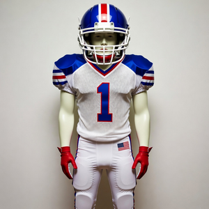 Ensemble de maillot et pantalon de football américain personnalisé, respirant, en mesh, pour entraînement sportif en équipe - Product Image 1