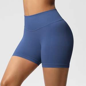 Shorts Deportivos de Cintura Alta para Mujer, Elásticos en 4 Direcciones, Transpirables, de Secado Rápido, de Spandex y Nailon, para Fitness, Yoga - Product Image 3
