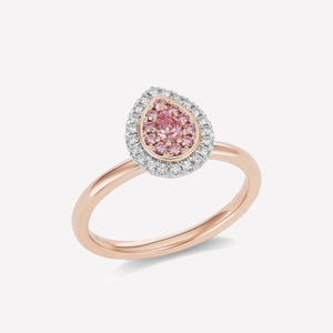 Bague de fiançailles en diamant rose taille poire, or rose 18 carats, bijoux fins romantiques pour femmes - Product Image 2