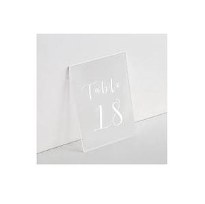 Letreros Modernos de Acrílico Esmerilado Transparente para Números de Mesa, Personalizables con Caligrafía, para Bodas, Eventos, Decoración de Recepciones - Product Image 1