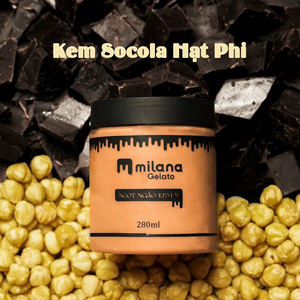 Gelato en gros chocolat-noisette 280ml pot crème glacée dessert surgelé ingrédients premium usine Vietnam style italien - Product Image 1