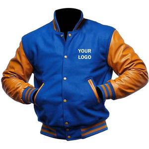 <b>Men's</b> New Fashionable Slim Fit Varsity <b>Jacket</b> Custom OEM Design with Stand Collar Quick Dry for Winter Low MOQ High Street Style - Product Image 4