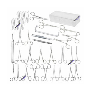 Juego de 41 Piezas de Instrumentos Quirúrgicos Veterinarios Básicos para Esterilización y Laparotomía, de Acero Inoxidable, Manuales, con Certificación CE, Wenquar Surgical WS-884 - Product Image 1