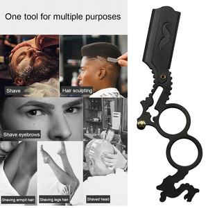 Navaja de Afeitar Multifunción para Barba, Cuchilla Recta Clásica para Barbería, Cuchillas para Recortar Cejas de Acero Inoxidable Obexa - Product Image 6