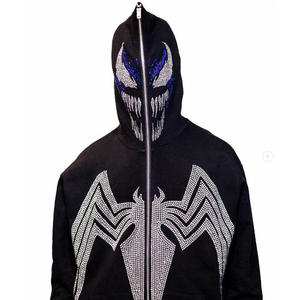 Sudadera con Capucha Extra Grande para Hombre, de Alta Calidad, con Pedrería, 100% Algodón, Transpirable, Diseño Brillante, Perfecta para Invierno, Estilo Casual Urbano - Product Image 2