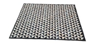 Tapis moderne fait main en patchwork de cuir de vachette noir et blanc, tapis en cuir véritable pour usage résidentiel et commercial