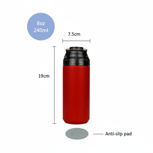 Bouteille isotherme sous vide 8oz en acier inoxydable SUS 304 avec revêtement en porcelaine et infuseur à thé, couvercle Tritan 2-en-1, design moderne et classique, maintient au chaud/au froid 4-6h - Product Image 5