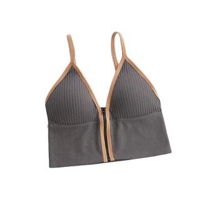 <b>Women's</b> Sexy Seamless Sports Crop <b>Tank</b> <b>Top</b> Bra Bralette Vest Short Vintage Style Solid Color <b>Knitted</b> Crop <b>Tops</b> Front Breathable - Product Image 3