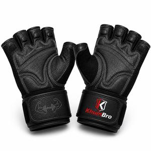 Guantes de Gimnasio KhumBro de Alta Calidad, Medios Dedos, Correa de Muñeca Ajustable, Agarre de Silicona, Personalizables, Unisex, para Levantamiento de Pesas - Product Image 4