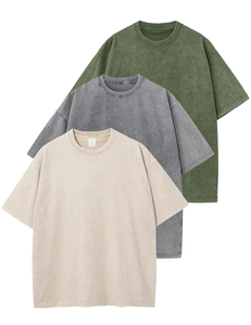 T-shirt oversize pour homme en coton épais, manches tombantes, style streetwear, coupe ample, décontracté, tendance, tailles disponibles - Product Image 1