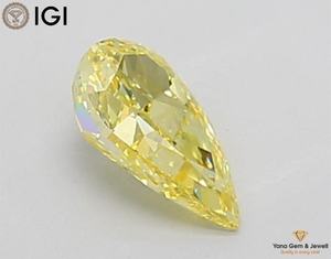 Diamant de laboratoire CVD en forme de poire, clarté VS2, couleur jaune vif fantaisie, 1,00 CARAT avec certificat IGI pour alliance - Product Image 3