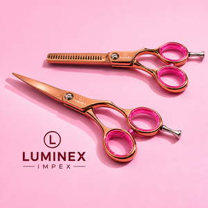 Ciseaux droits pour gauchers NYBL-55 de 5,5 pouces, JAPON, acier 440C, tranchants, dureté 58-59HRC, manche en acier inoxydable, ciseaux de barbier, cheveux, 28 - Product Image 1