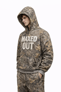 Custom Applique Embroidery Real Tree Camo Print Oversize Pullover Hoodies Loose Fit <b>Sweatpants</b> 100% Cotton Blank Camouflage <b>Sets</b> - Product Image 4