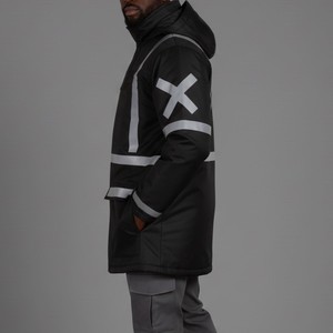 Custom Logo High Visibility Reflective Polyester Digital Printing Unisex Safety Work <b>Jacket</b> for Road Construction Industrial Use - Product Image 4