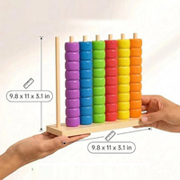 Jouet boulier de comptage en bois avec anneaux empilables colorés, puzzle éducatif pour l'apprentissage des mathématiques, développement précoce des compétences pour les enfants