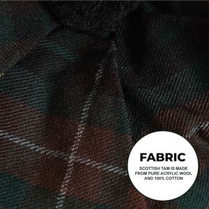 Chapeau écossais Tam o' Shanter en tartan avec pompon, bonnet en laine personnalisé, vente en gros - Product Image 4