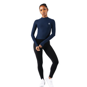 Camiseta de Manga Larga con Cuello Alto de Doble Capa para Mujer, Ajuste Elástico, Tela Suave, Prenda Esencial para el Día a Día, Ropa Deportiva, Ropa de Gimnasio - Product Image 3