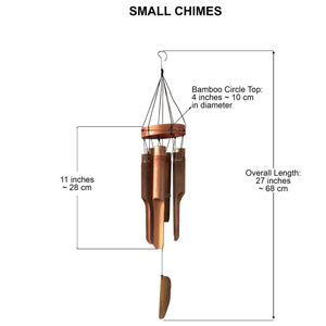 Bamboo Wind <b>Chime</b> Wooden <b>Ring</b> Top Feng Shui Decor Handmade Vietnam Natural Bamboo Wind <b>Chime</b> Melodious Sound Outdoor Hanging - Product Image 4