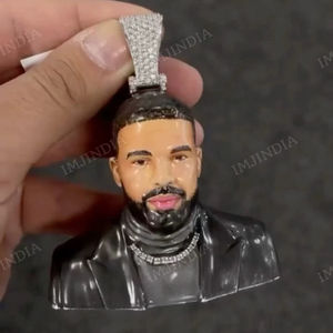 Colgante Personalizado con Letra 'HC', Moissanita Real VVS1 D, Engaste de Diamantes, Colgante Iced Out, Collar con Colgante para Hombre - Product Image 3