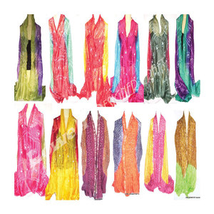 Bufanda de Seda Anudada a Mano de Diseño, Fabricante y Exportador Premium, para Mujeres y Hombres, Estilo Étnico Largo, Moda de Primavera de Lujo - Product Image 1