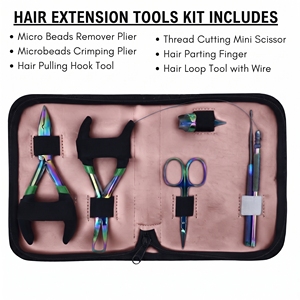 Kit Profesional de Herramientas para Extensiones de Cabello Microlink: Alicates de Crimpado y Remoción de Anillos Micro, Herramienta para Anillas Nano, Enhebrador de Bucles, Set de Salón - Product Image 2