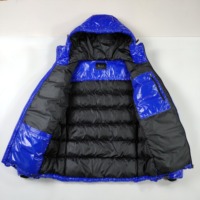 Blouson Bomber d'Hiver Brillant Personnalisé pour Homme, Col Montant à Capuche, Logo Personnalisé, Doudoune Extérieure Grande Taille pour Homme