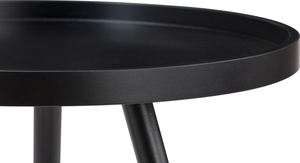 LUOOMA Stylish <b>Black</b> <b>Coffee</b> <b>Table</b> with Sturdy Wooden Legs Contemporary Design for Living Room Spaces - Product Image 4