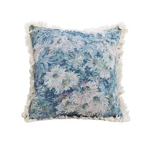 Cojín Decorativo Hecho a Mano de 50 cm con Pintura al Óleo Estilo Shabby Chic, Cojín Decorativo con Bordado Floral para Sofá, Cama, Decoración del Hogar - Product Image 3