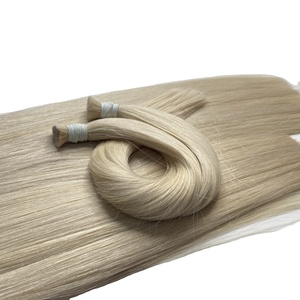 Extensiones de Cabello Natural de un Solo Donante, Color 613, Liso, con Punta Plana, para Pegar con Cinta Adhesiva o Clips, Cabello Virgen Doblemente Tramado, Ondulado - Product Image 2