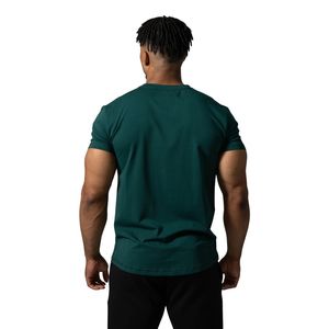 T-shirt de sport vert sarcelle pour homme en coton premium, col rond, entraînement, fitness, vêtements de sport décontractés, vêtements de style de vie - Product Image 6