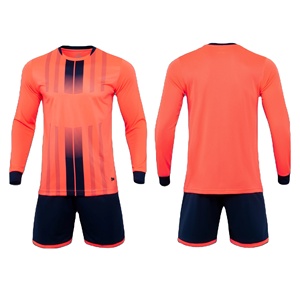 Conjunto de Uniforme de Fútbol para Hombre, Camisetas de Fútbol de Manga Larga, Pantalones Cortos, Impresión Personalizada, Material Personalizado, Color Personalizado, Servicio OEM - Product Image 4